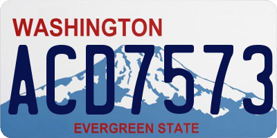 WA license plate ACD7573