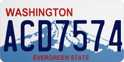 WA license plate ACD7574