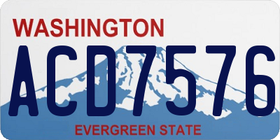 WA license plate ACD7576