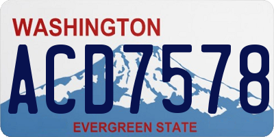 WA license plate ACD7578