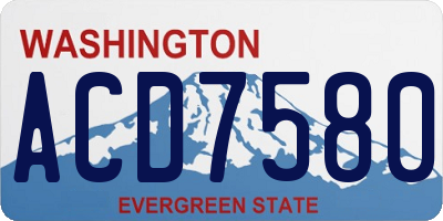WA license plate ACD7580