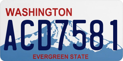WA license plate ACD7581