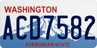 WA license plate ACD7582