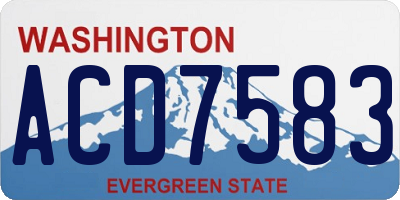 WA license plate ACD7583