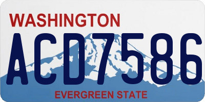 WA license plate ACD7586