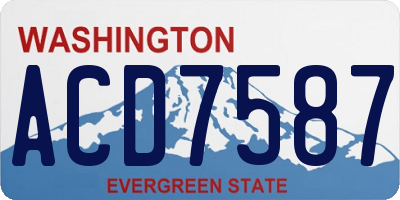 WA license plate ACD7587