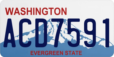 WA license plate ACD7591