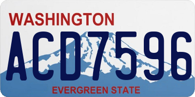 WA license plate ACD7596