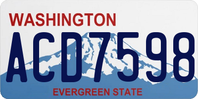 WA license plate ACD7598