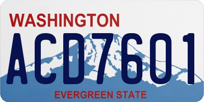 WA license plate ACD7601