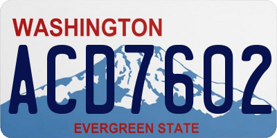 WA license plate ACD7602