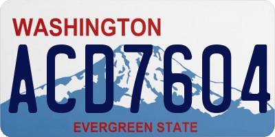 WA license plate ACD7604