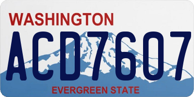 WA license plate ACD7607