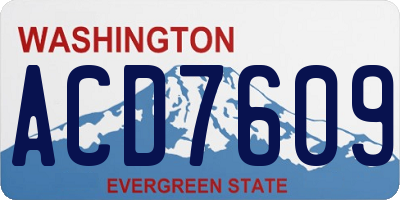 WA license plate ACD7609