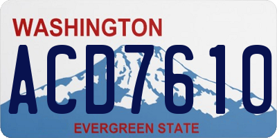 WA license plate ACD7610