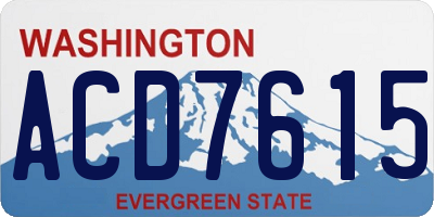 WA license plate ACD7615