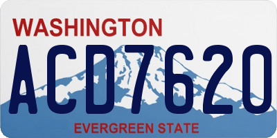 WA license plate ACD7620