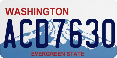 WA license plate ACD7630