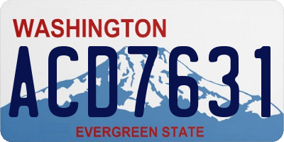 WA license plate ACD7631