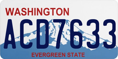 WA license plate ACD7633