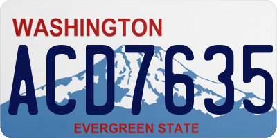 WA license plate ACD7635