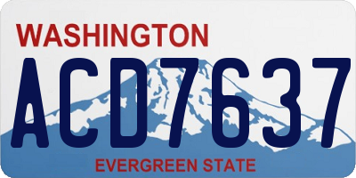 WA license plate ACD7637