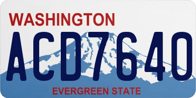 WA license plate ACD7640