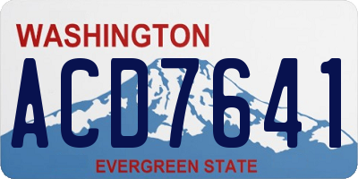 WA license plate ACD7641
