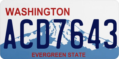WA license plate ACD7643