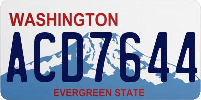 WA license plate ACD7644