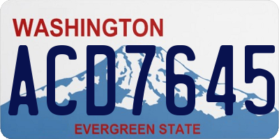 WA license plate ACD7645