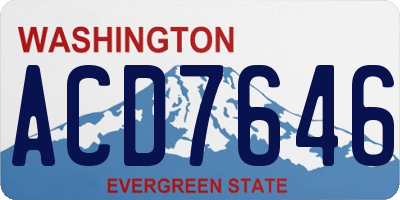 WA license plate ACD7646