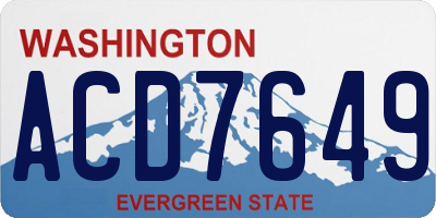 WA license plate ACD7649