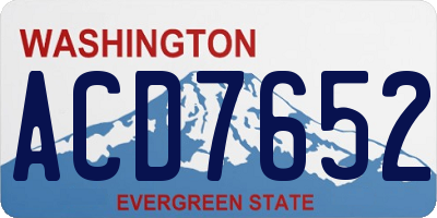 WA license plate ACD7652