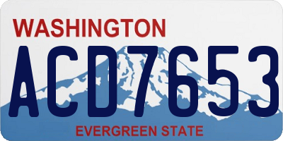 WA license plate ACD7653
