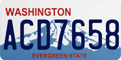 WA license plate ACD7658