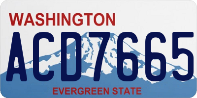 WA license plate ACD7665
