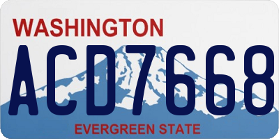 WA license plate ACD7668