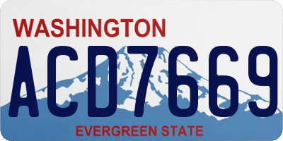 WA license plate ACD7669