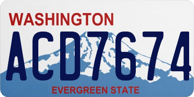 WA license plate ACD7674