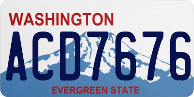 WA license plate ACD7676