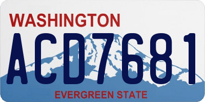 WA license plate ACD7681