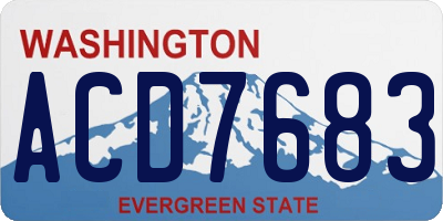 WA license plate ACD7683