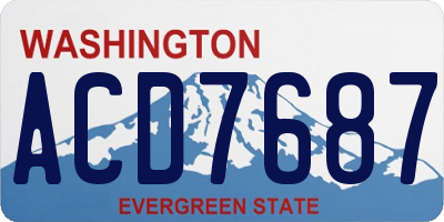 WA license plate ACD7687