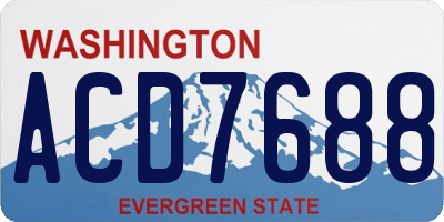 WA license plate ACD7688