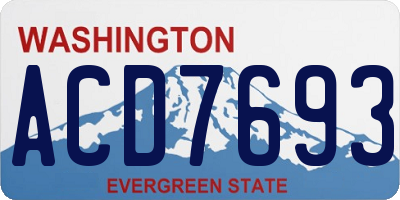 WA license plate ACD7693
