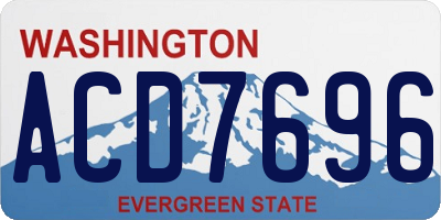 WA license plate ACD7696