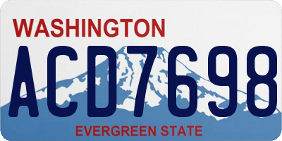 WA license plate ACD7698