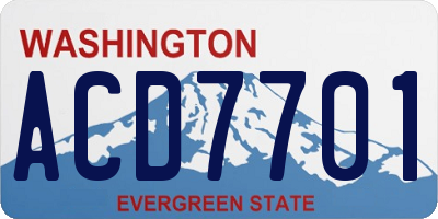 WA license plate ACD7701