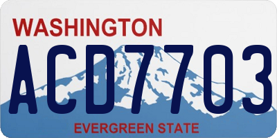 WA license plate ACD7703